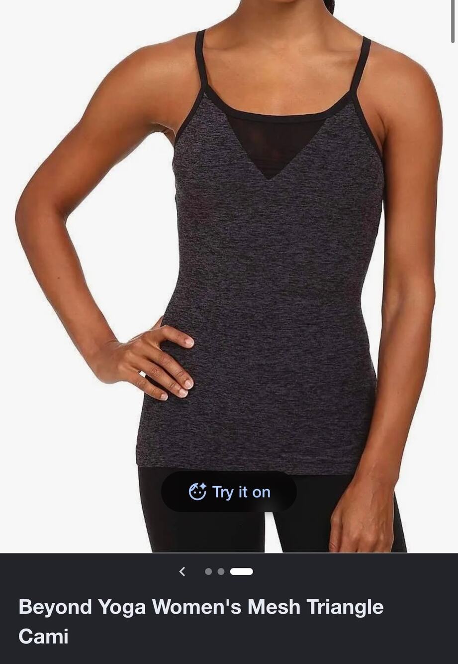 Beyond Yoga Spacedye Mesh Triangle Cami Adjustable Strap Darkest Night Medium